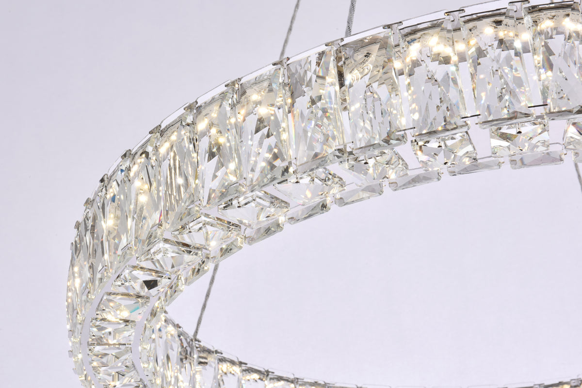 Monroe 26 inch LED round Single pendant in chrome