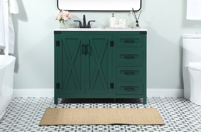 42 inch Single bathroom vanity in green