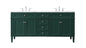 72 inch double bathroom vanity in green