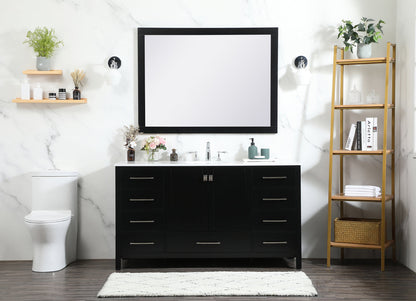 60 inch Single bathroom vanity in black