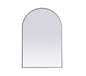 Metal Frame Arch Mirror 24x36 Inch in Silver