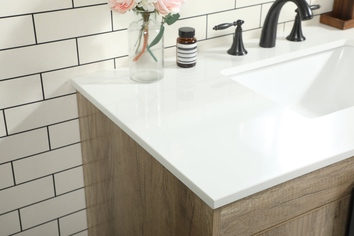 42 inch Single bathroom vanity in natural oak