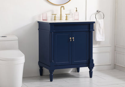 30 inch Single bathroom vanity in blue