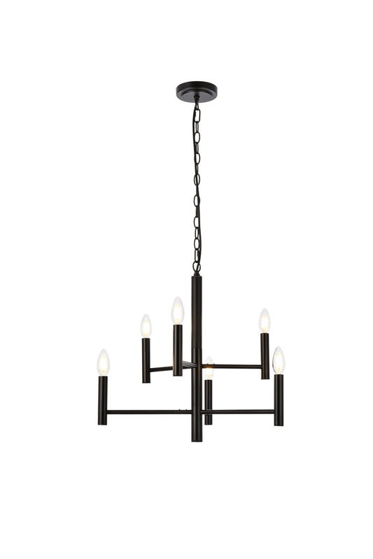 Carmella 6 lights pendant in black