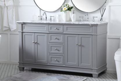 60 inch Double Bathroom Vanity set in Grey