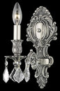 Monarch 1 light Pewter Wall Sconce Clear Royal Cut Crystal