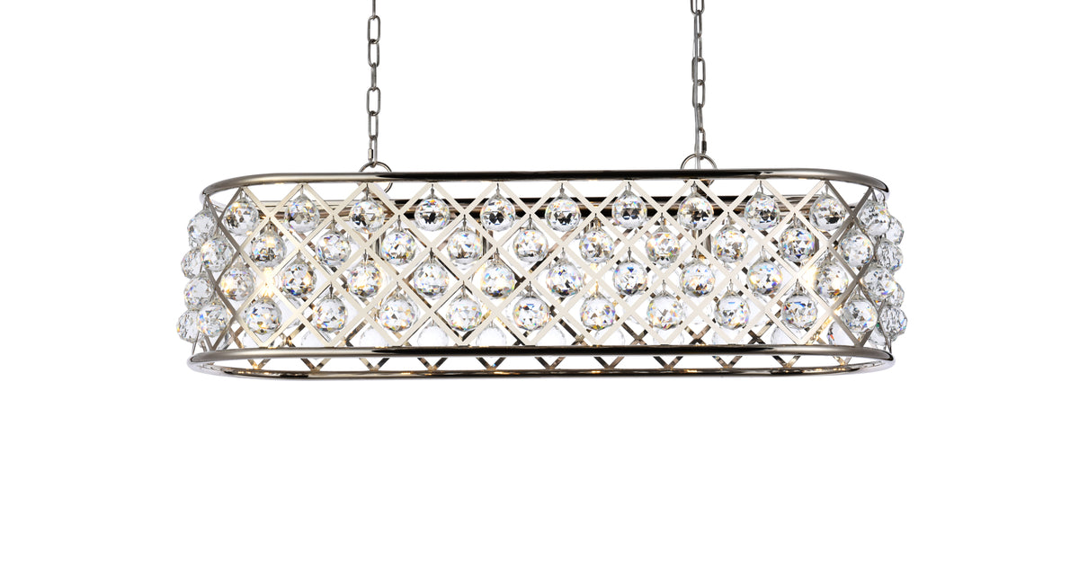 Madison 6 light polished Nickel Chandelier Clear Royal Cut Crystal