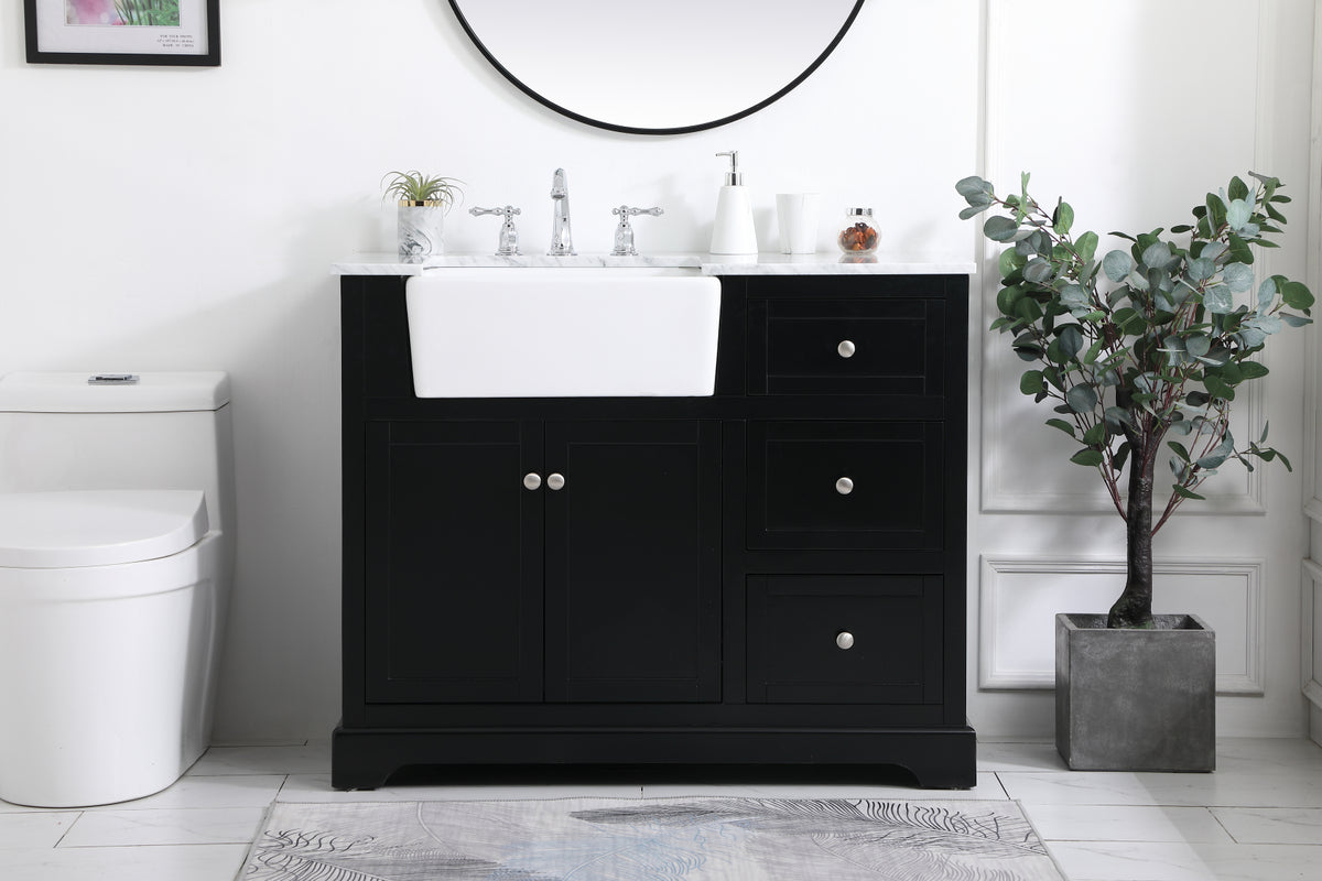 42 inch Single bathroom vanity in black