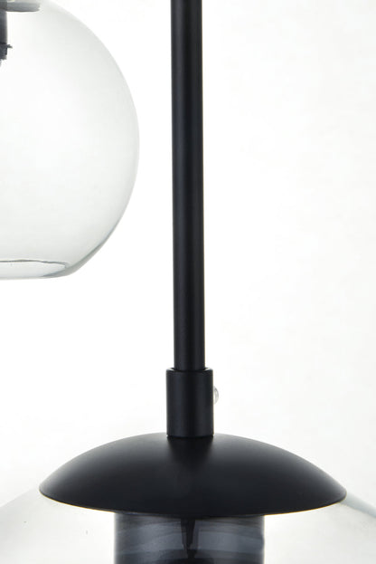 Baxter 7 Lights Black Pendant With Clear Glass