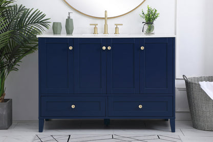 48 inch Single Bathroom Vanity in Blue