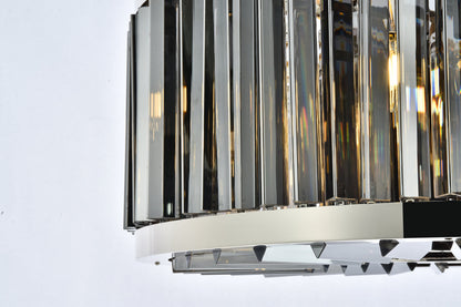 Chelsea 8 light polished nickel Chandelier Silver Shade (Grey) Royal Cut Crystal