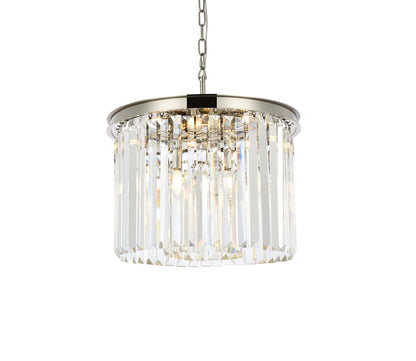 Sydney 6 light polished nickel Pendant Clear Royal Cut Crystal