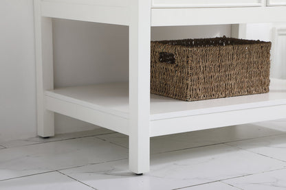 36 inch Single bathroom vanity in white with backsplash