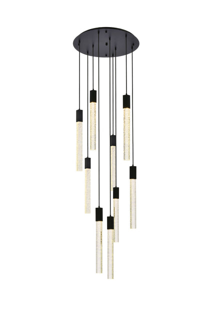 Weston 9 lights pendant in black
