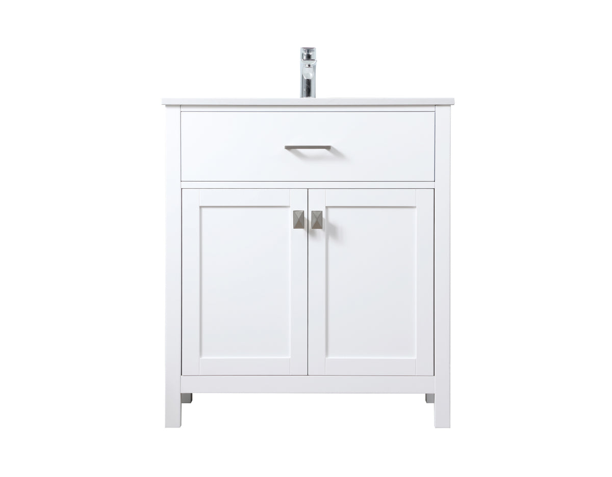 30 Inch SIngle Bathroom Vanity In White