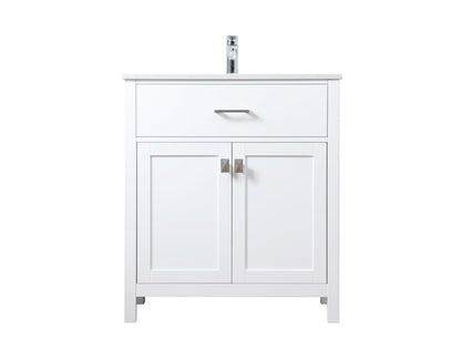 30 Inch SIngle Bathroom Vanity In White