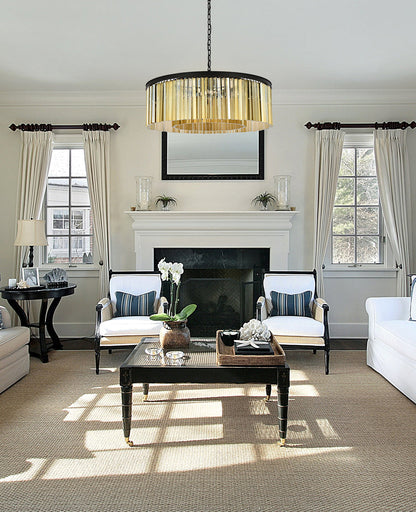 Sydney 10 light Matte Black Chandelier Golden Teak (Smoky) Royal Cut Crystal