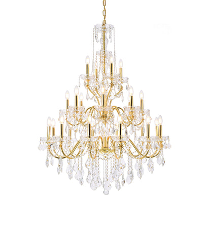 St. Francis 24 light Gold Chandelier Clear Royal Cut Crystal