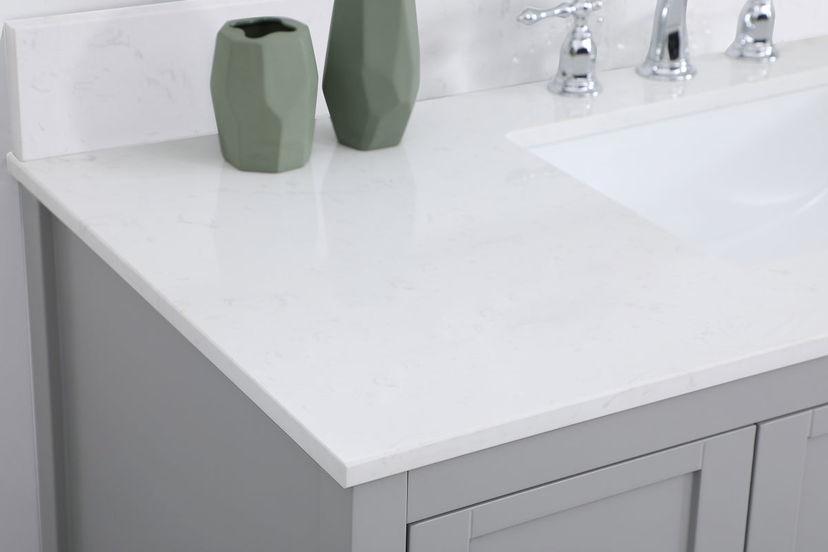 48 inch Single Bathroom Vanity in Gray with Backsplash