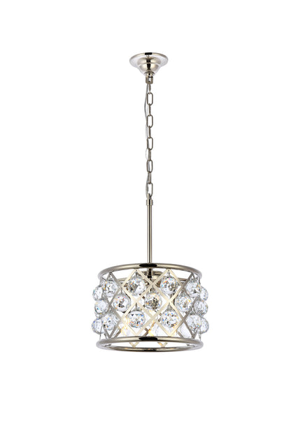 Madison 3 light polished Nickel Pendant Clear Royal Cut Crystal