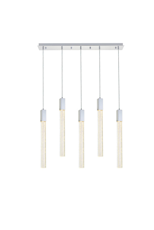 Weston 5 lights pendant in chrome