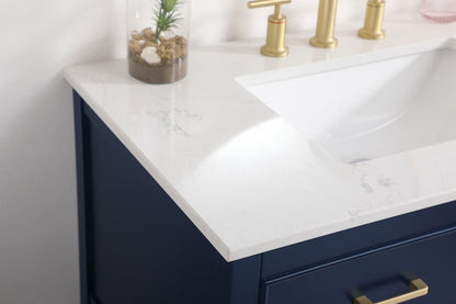 36 inch Single bathroom vanity in blue