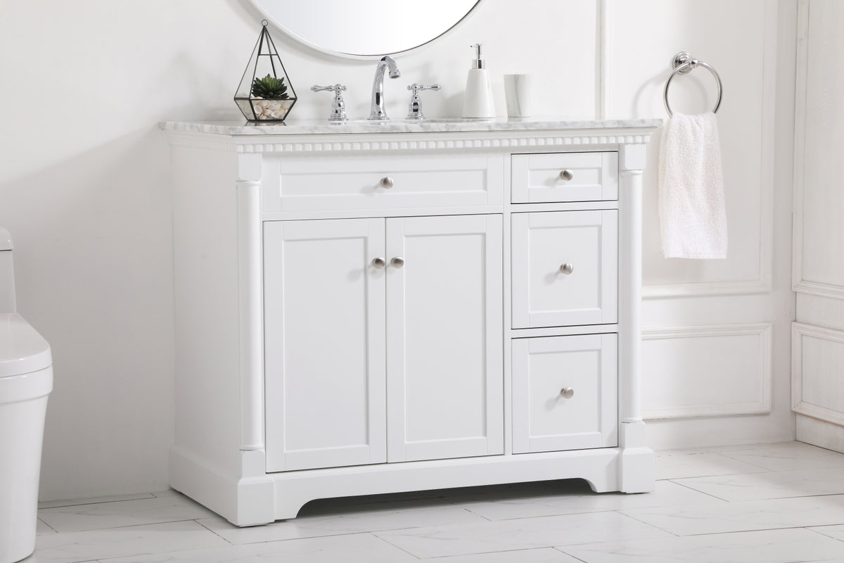 42 inch Single bathroom vanity in  White