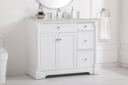 42 inch Single bathroom vanity in  White