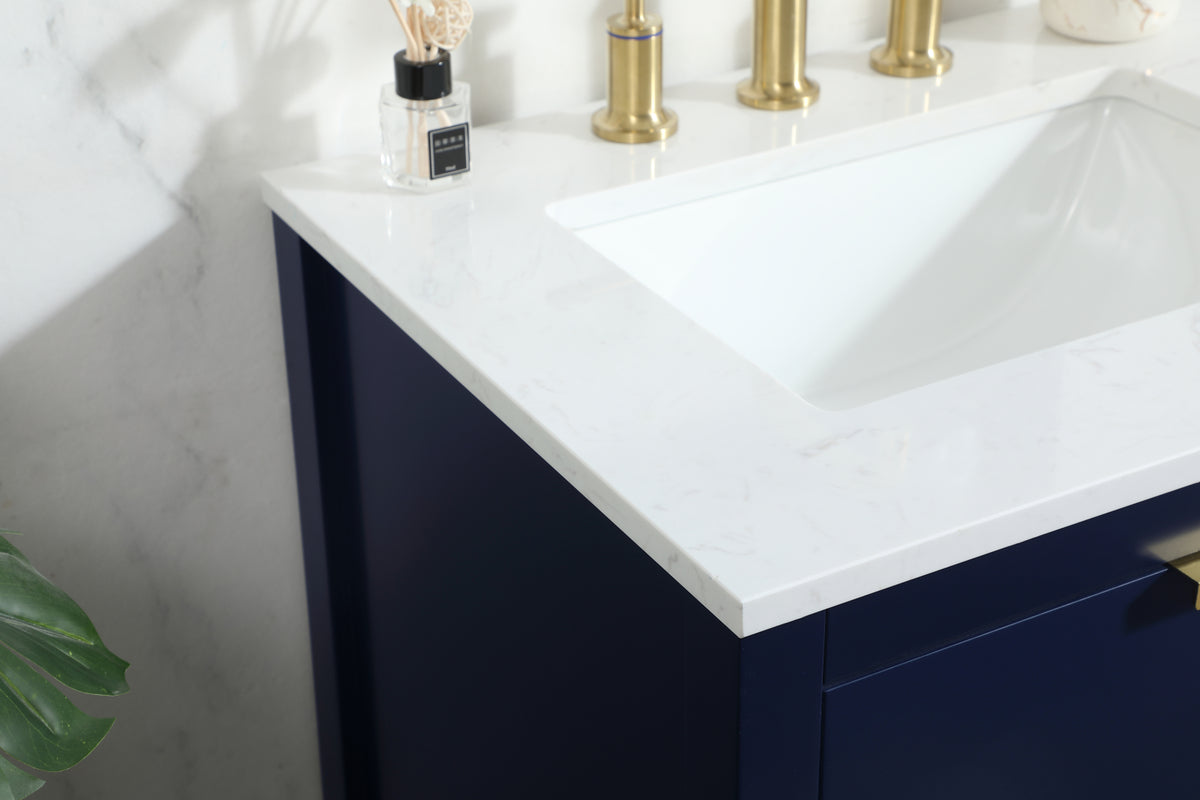 24 inch Single bathroom vanity in blue