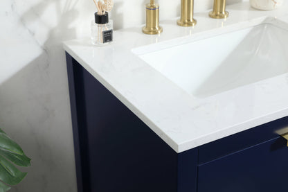 24 inch Single bathroom vanity in blue