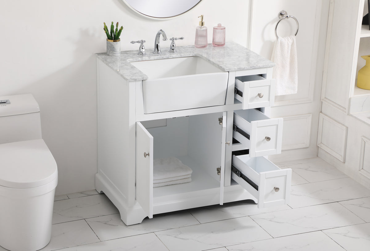 36 inch Single bathroom vanity in white