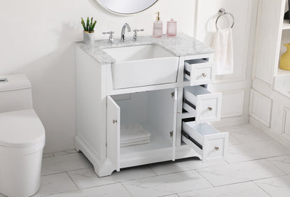 36 inch Single bathroom vanity in white