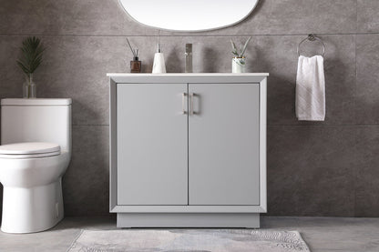 36 Inch SIngle Bathroom Vanity In Grey