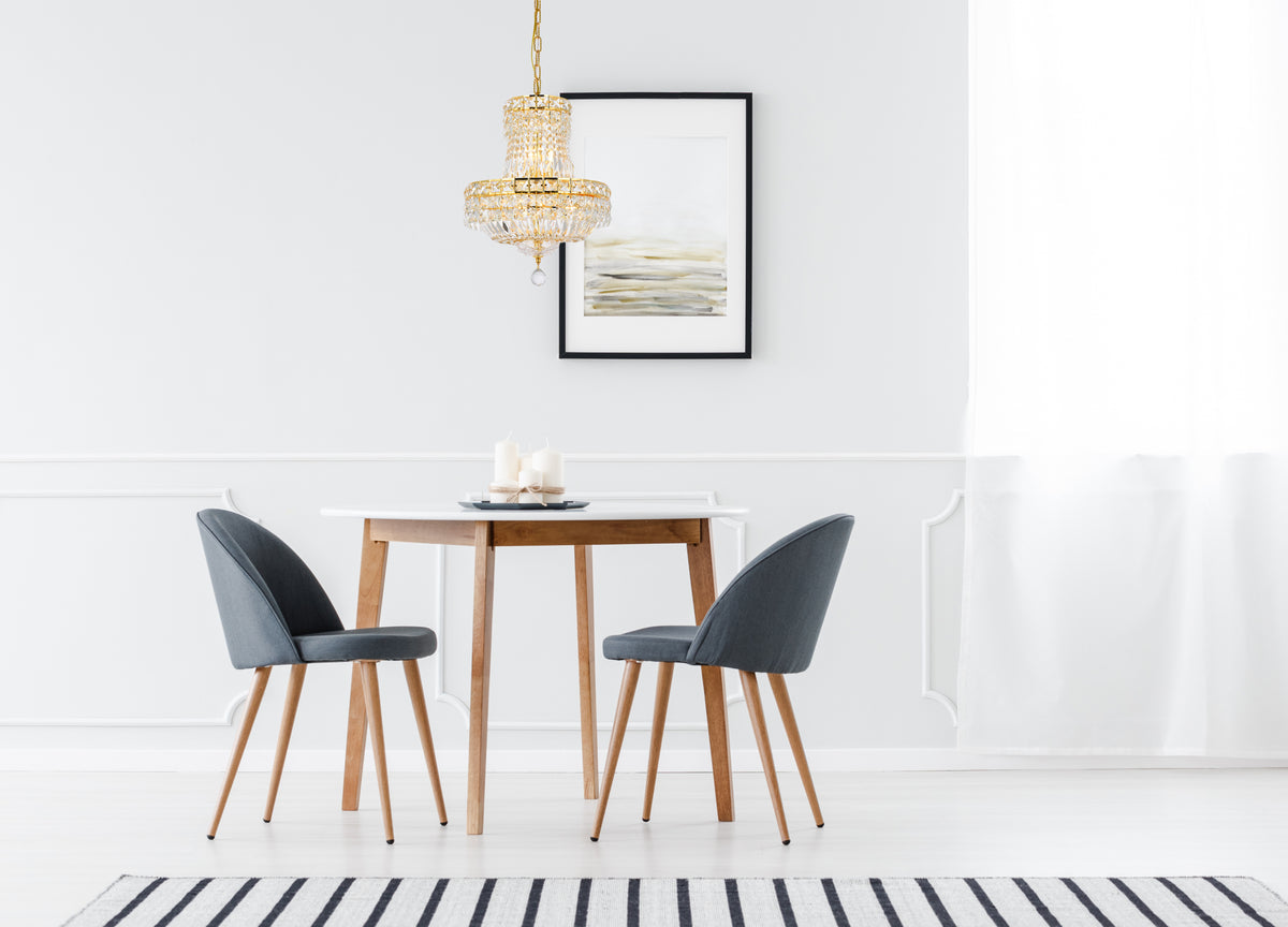 Tranquil 6 light Gold Pendant Clear Royal Cut Crystal