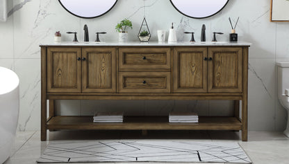72 inch double bathroom vanity in driftwood