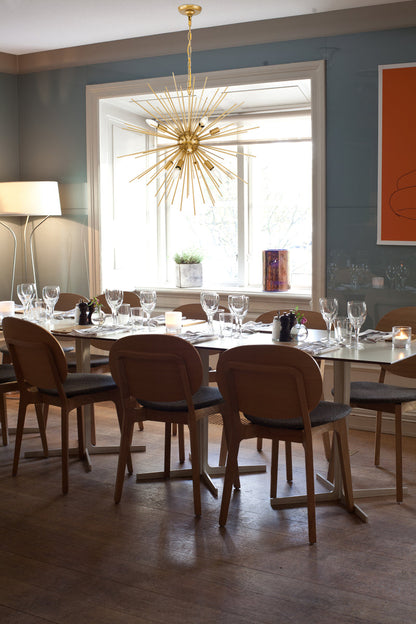 Timber 8 light Brass pendant