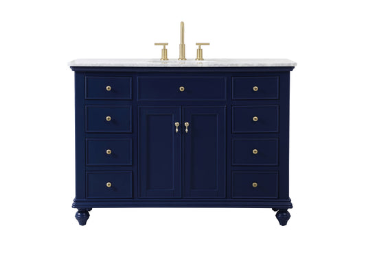 48 inch Single bathroom vanity in blue