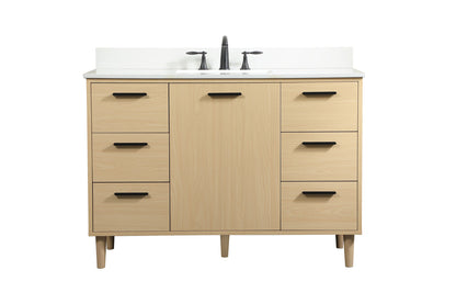 48 inch bathroom vanity in Maple with backsplash