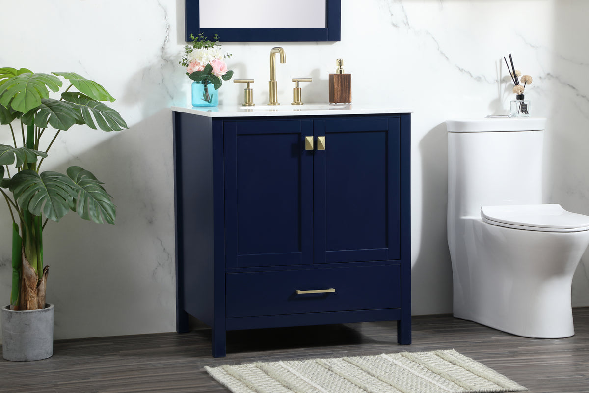 30 inch Single bathroom vanity in blue