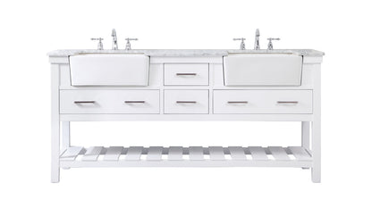 72 inch double bathroom vanity in white