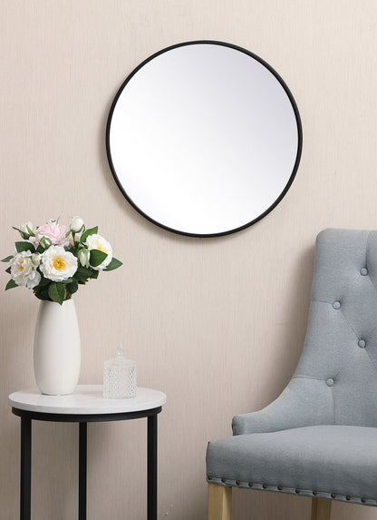 Metal frame round mirror 21 inch in Black