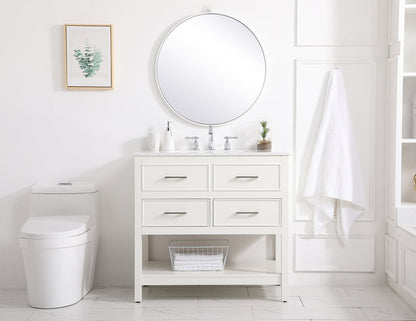 36 inch Single bathroom vanity in white
