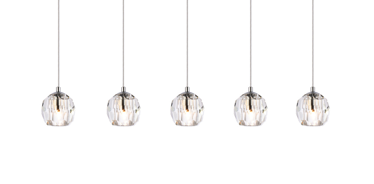 Eren 5 lights Chrome pendant