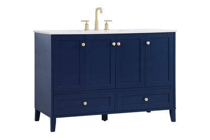 48 inch Single Bathroom Vanity in Blue