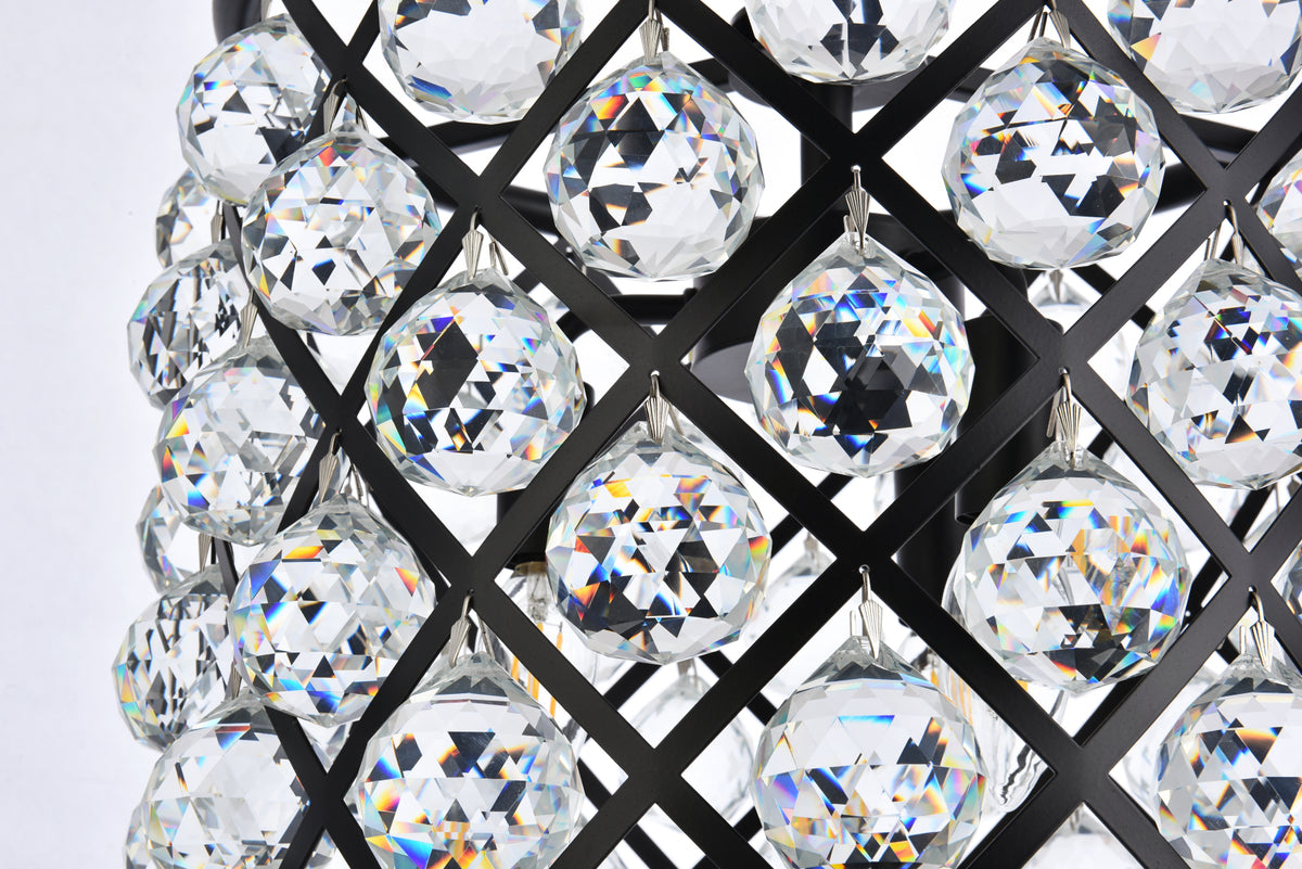 Madison 4 light Matte Black Pendant Clear Royal Cut Crystal