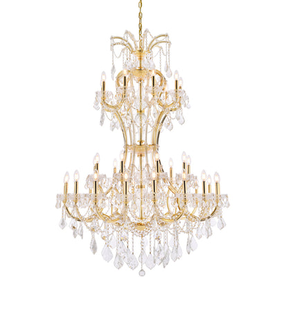 Maria Theresa 36 light Gold Chandelier Clear Royal Cut Crystal