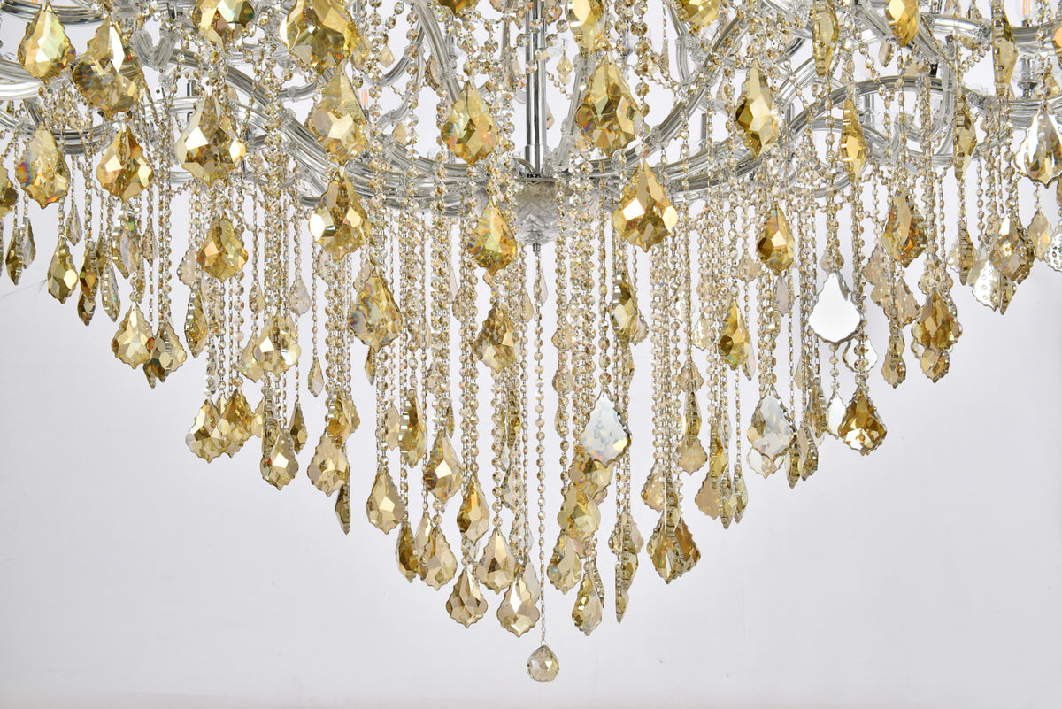 Maria Theresa 84 light Chrome Chandelier Golden Teak (Smoky) Royal Cut Crystal