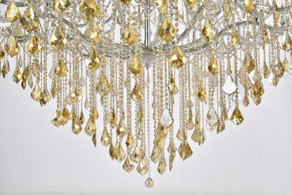 Maria Theresa 84 light Chrome Chandelier Golden Teak (Smoky) Royal Cut Crystal