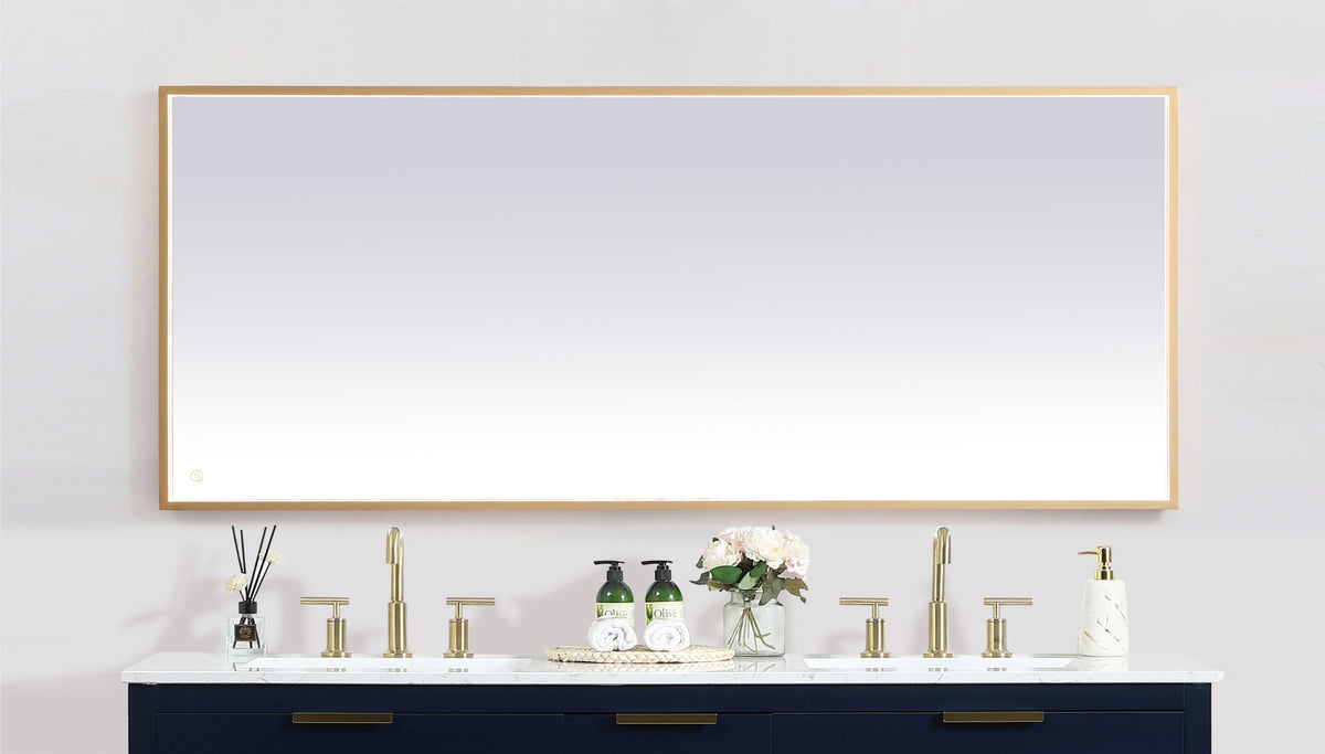 Pier 30x72 inch LED mirror with adjustable color temperature 3000K/4200K/6400K in brass