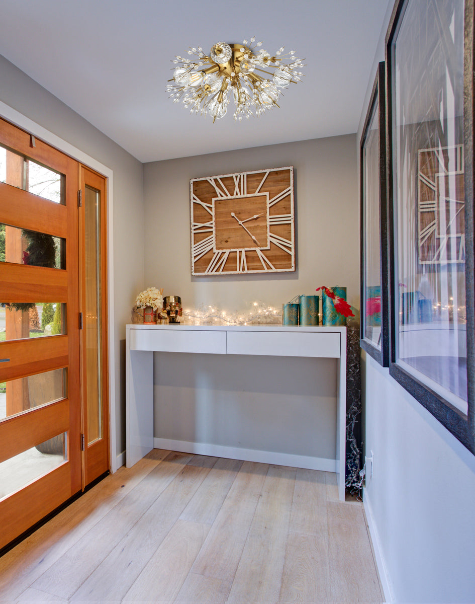 Vera 19 inch crystal starburst wall sconce in gold